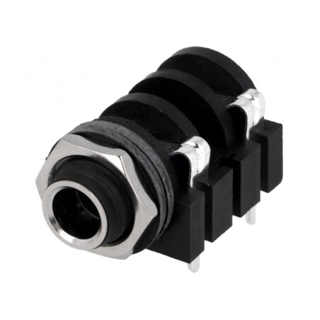 Soclu Jack 6,3mm Mamă Mono 90° THT | Electronic-mag.ro | Componente Electronice
