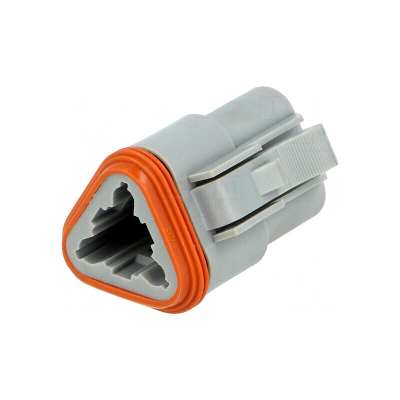 Conector cablu-cablu AT 3 PIN gri IP67 | Electronic-mag.ro | Componente Electronice