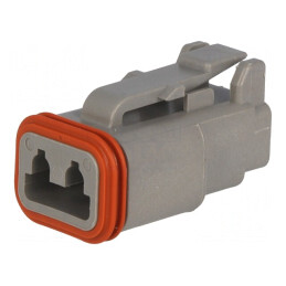 Conector cablu-cablu DT mamă 2 pini gri IP68 | Electronic-mag.ro | Componente Electronice