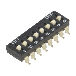 Comutator DIP-SWITCH 8 Secțiuni SMT 0.1A 50VDC | Electronic-mag.ro | Componente Electronice
