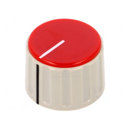 Buton rotativ gri roșu cu indicator 6mm | Electronic-mag.ro | Componente Electronice