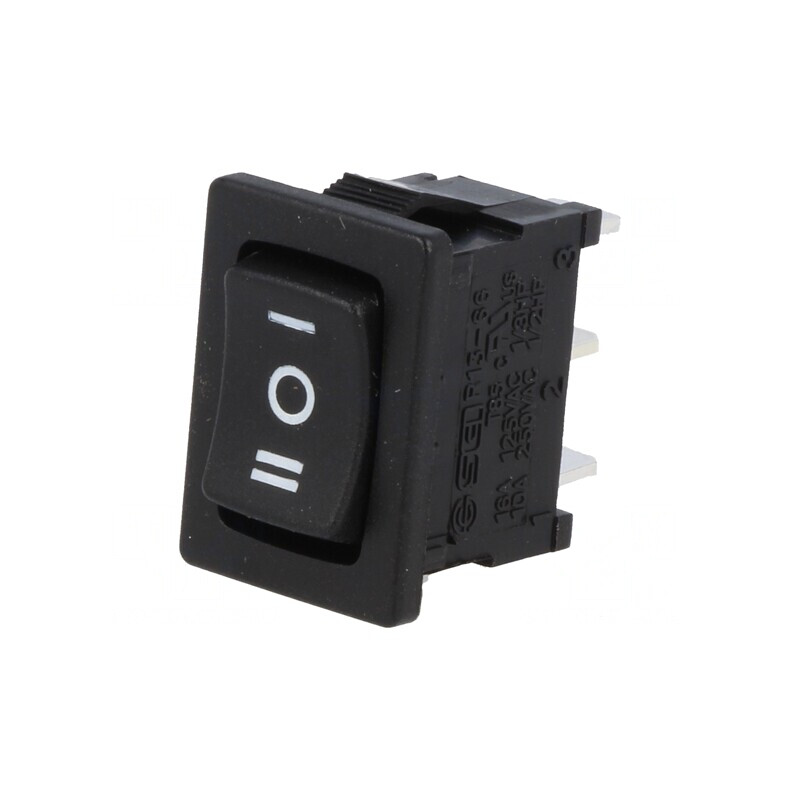 Comutator Basculant SP3T ON-OFF-ON 10A/250VAC Negru | Electronic-mag.ro | Componente Electronice