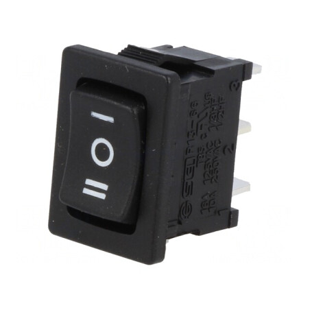 Comutator Basculant SP3T ON-OFF-ON 10A/250VAC Negru | Electronic-mag.ro | Componente Electronice
