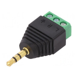 Adaptor; Jack 3,5mm 3pin mufă,regletă de conexiuni; stereo