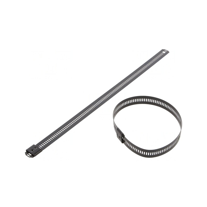 Colier de strângere perforat negru 250mm x 12mm | Electronic-mag.ro | Componente Electronice