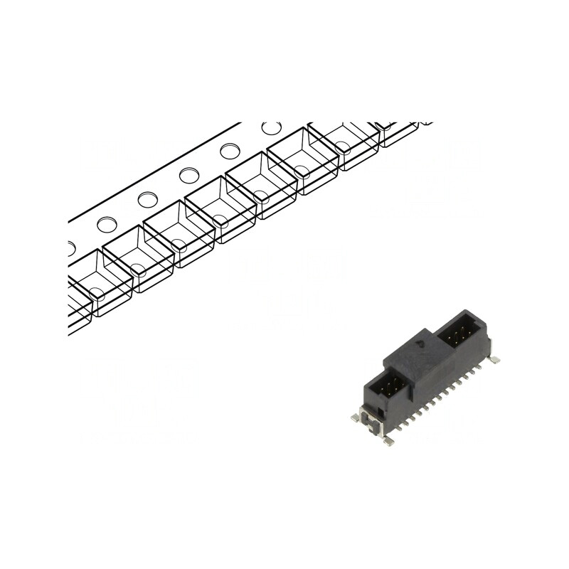 Conector PCB-PCB Mamă 12 PIN 1,27mm SMT Archer Kontrol | Electronic-mag.ro | Componente Electronice