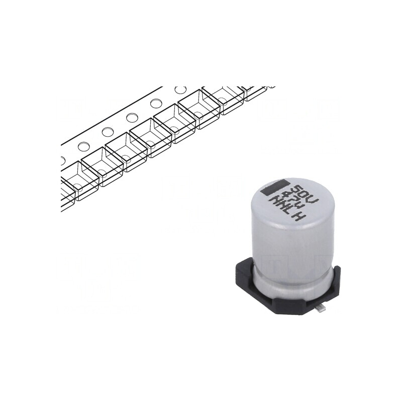 Condensator Electrolitic SMD 47uF 50V 8x8x10mm | Electronic-mag.ro | Componente Electronice