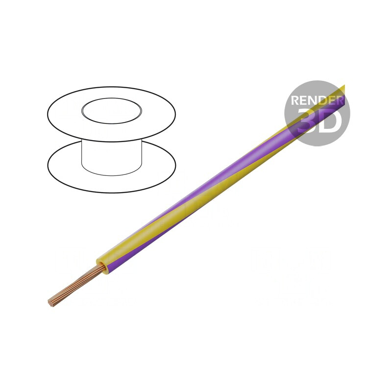 Cablu Electric Cu 1,5mm2 PVC Galben-Violet 300/500V | Electronic-mag.ro | Componente Electronice