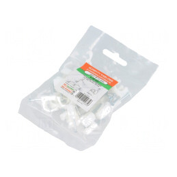 Set 25 Suporturi Albe pe Cablu Rotund cu Cui | Electronic-mag.ro | Componente Electronice