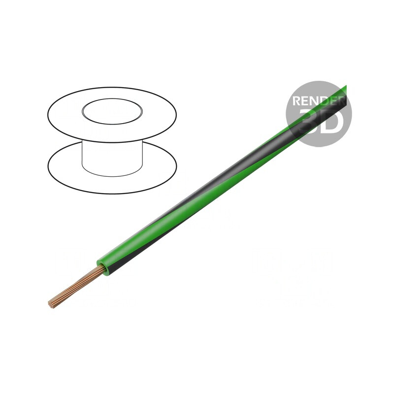 Cablu Electrice PVC Verde-Negru 1.5mm2 300V/500V | Electronic-mag.ro | Componente Electronice