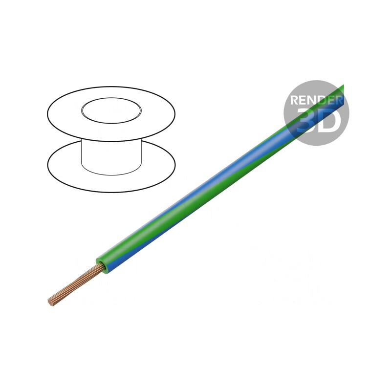 Cablu Electric 1.5mm2 PVC Verde-Albastru 100m | Electronic-mag.ro | Componente Electronice