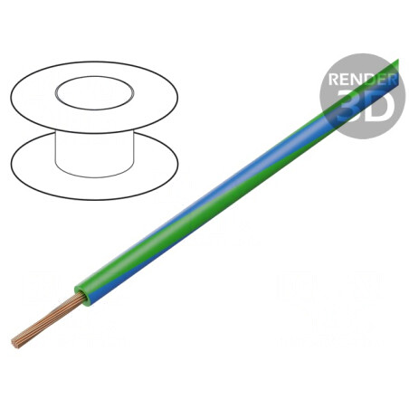 Cablu Electric 1.5mm2 PVC Verde-Albastru 100m | Electronic-mag.ro | Componente Electronice