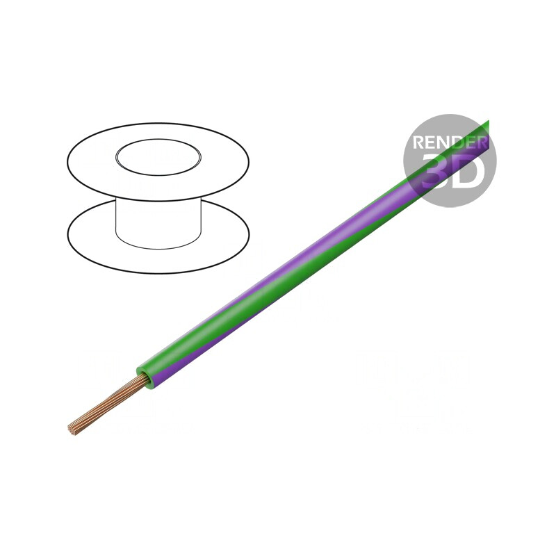 Cablu electric 1,5mm2 PVC verde-violet 300V/500V | Electronic-mag.ro | Componente Electronice