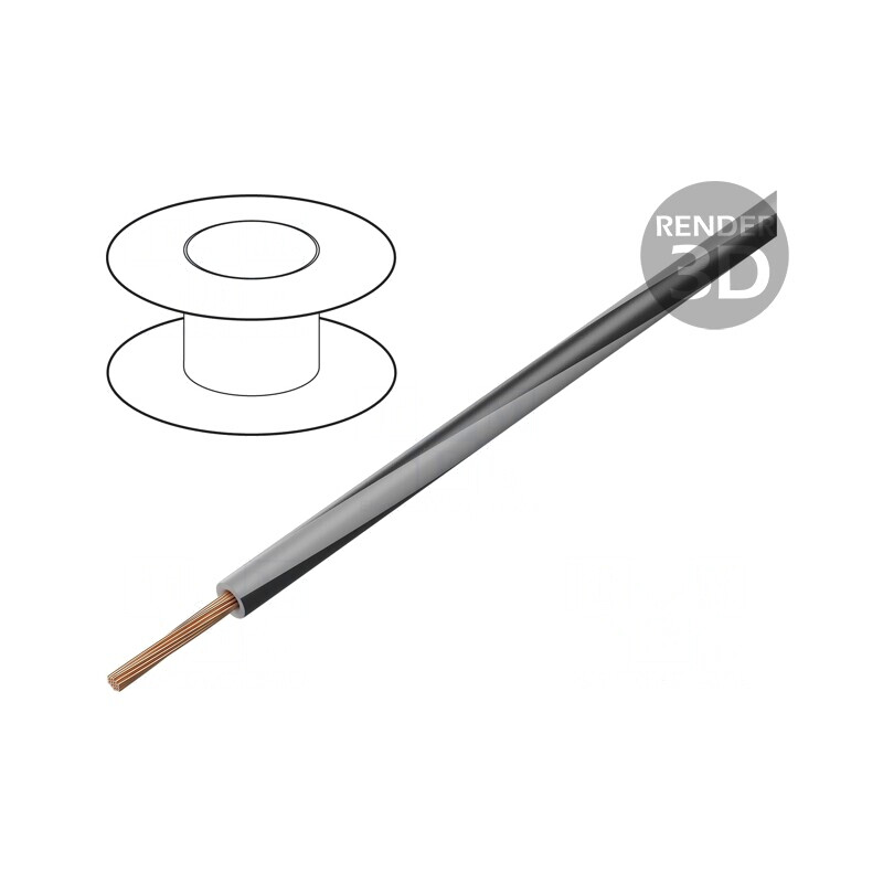 Cablu Electric Gri-Negru 1,5mm2 PVC 300V/500V | Electronic-mag.ro | Componente Electronice