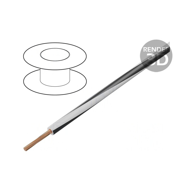 Cablu Electric 1,5mm2 PVC Alb-Negru 300V/500V | Electronic-mag.ro | Componente Electronice