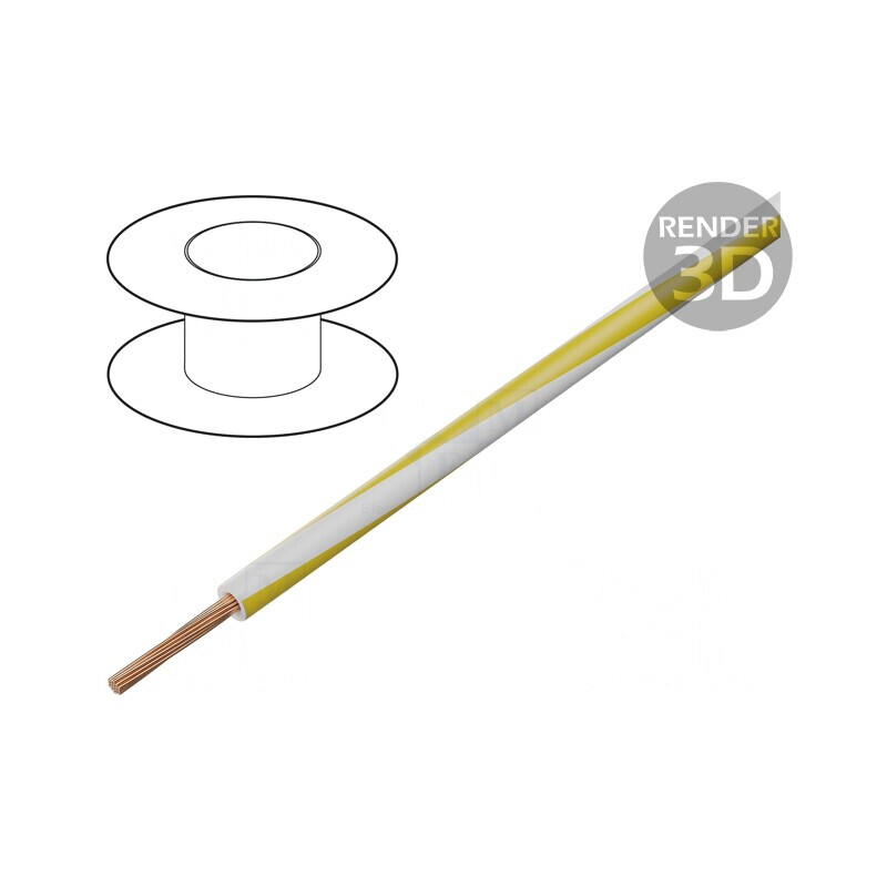 Cablu Electric H05V-K 1,5mm² PVC Alb-Galben | Electronic-mag.ro | Componente Electronice
