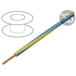 Cablu electric 1,5mm2 PVC galben-albastru 100m | Electronic-mag.ro | Componente Electronice