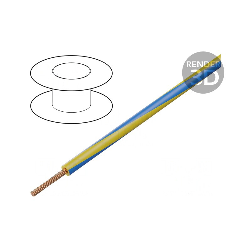 Cablu electric 1,5mm2 PVC galben-albastru 100m | Electronic-mag.ro | Componente Electronice