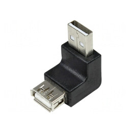 Adaptor USB 2.0 USB A unghi negru | Electronic-mag.ro | Componente Electronice