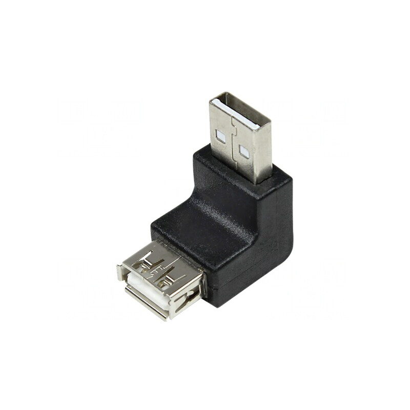 Adaptor USB 2.0 USB A unghi negru | Electronic-mag.ro | Componente Electronice