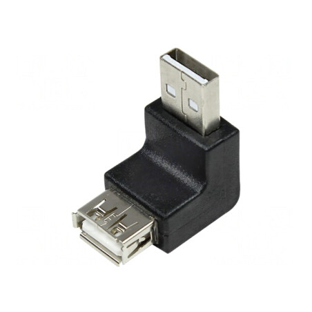 Adaptor USB 2.0 USB A unghi negru | Electronic-mag.ro | Componente Electronice