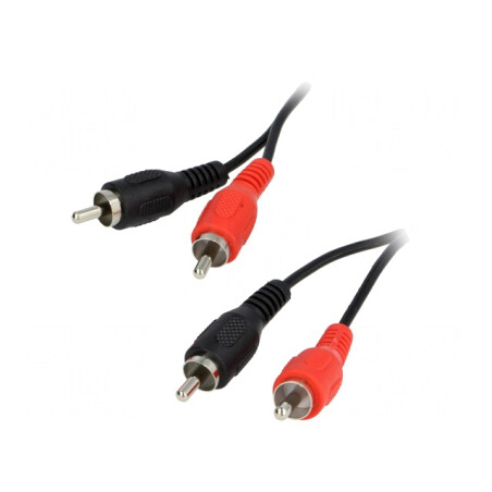 Cablu RCA dublu 1,5m negru | Electronic-mag.ro | Componente Electronice