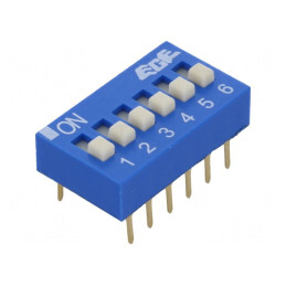 Comutator DIP-SWITCH 6 Secțiuni ON-OFF 24VDC | Electronic-mag.ro | Componente Electronice