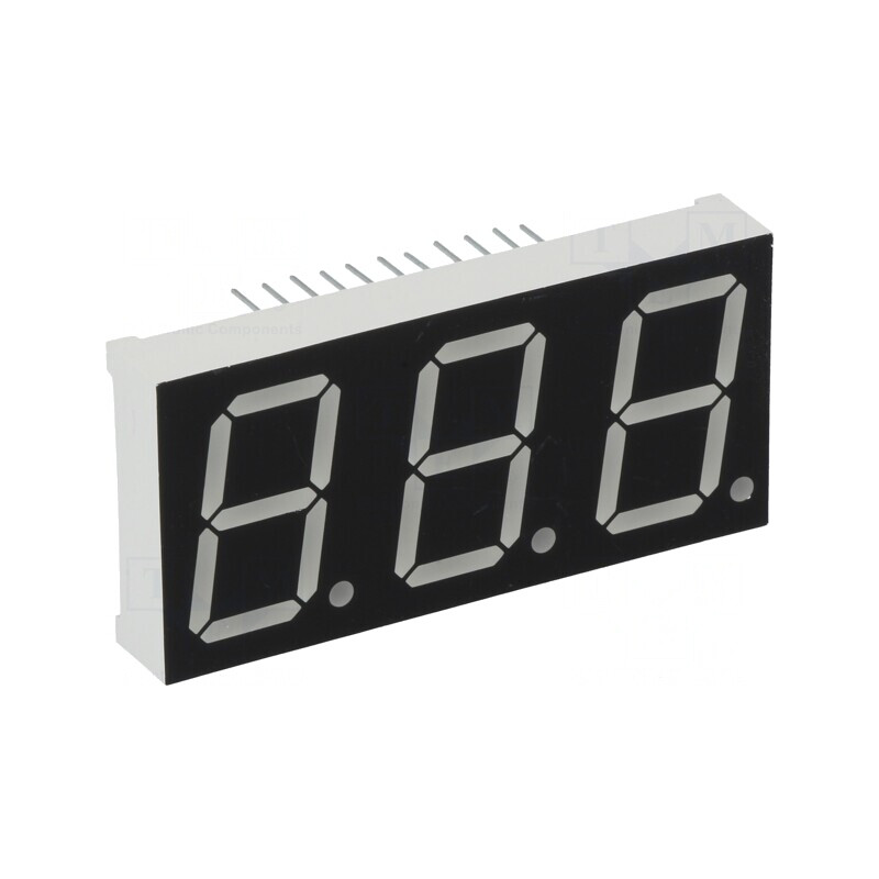 Afișaj LED 7 Segmente 20mm 3 Digiti Roșu | Electronic-mag.ro | Componente Electronice