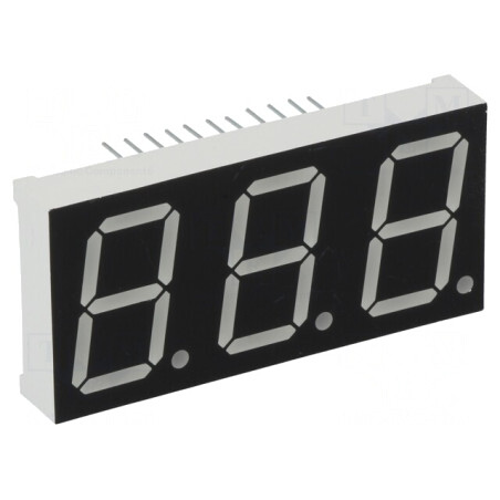 Afișaj LED 7 Segmente 20mm 3 Digiti Roșu | Electronic-mag.ro | Componente Electronice