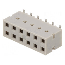 Soclu PCB-PCB 12-PIN 2,54mm Aurit Vertical SMT | Electronic-mag.ro | Componente Electronice