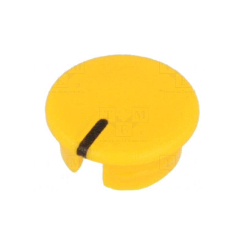 Capac Fixare Prin Apăsare ABS Galben Indicator Negru Rotund | Electronic-mag.ro | Componente Electronice