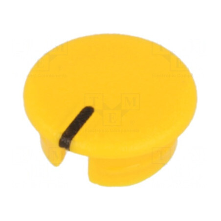 Capac Fixare Prin Apăsare ABS Galben Indicator Negru Rotund | Electronic-mag.ro | Componente Electronice