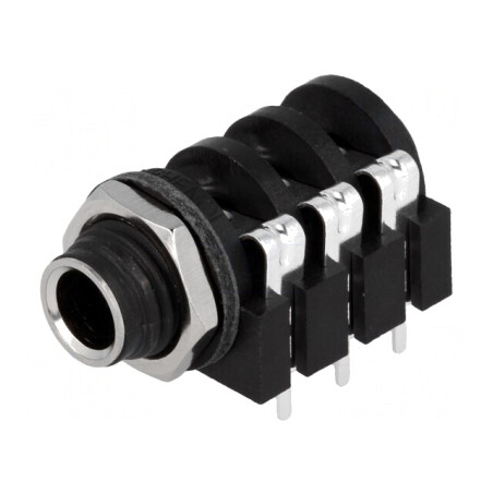 Soclu Jack 6.3mm Stereo Mamă cu Întrerupător Dublu | Electronic-mag.ro | Componente Electronice