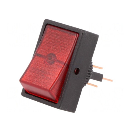 Comutator Rocker SPST ON-OFF 30A/12VDC cu Lumină Roșie | Electronic-mag.ro | Componente Electronice