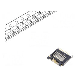 Conector microSD push-pull top mount