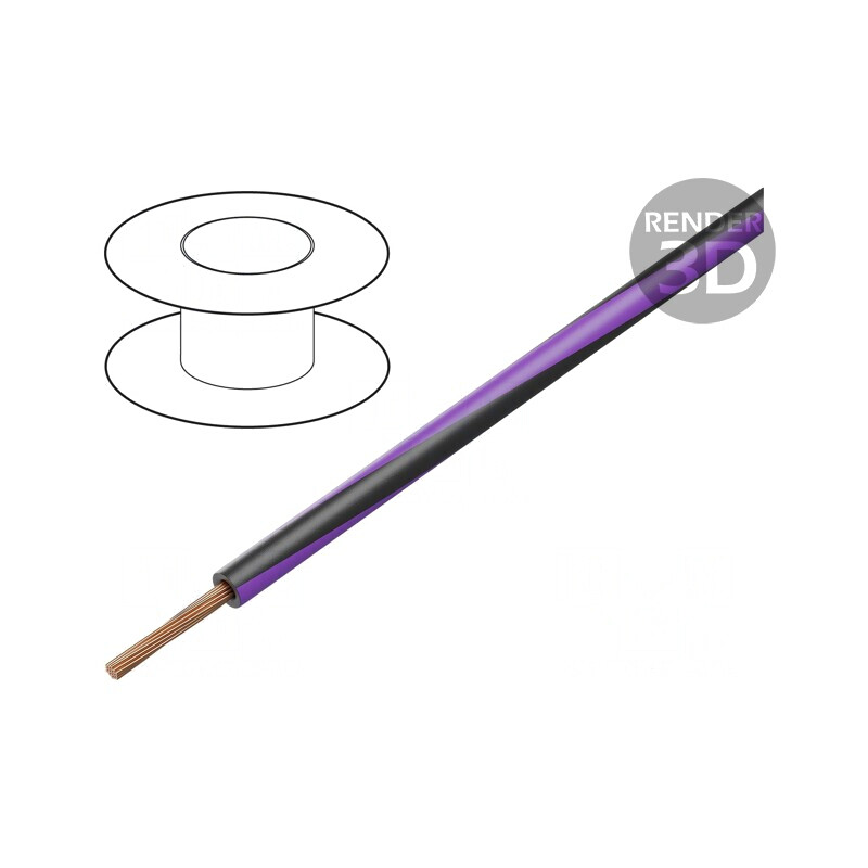 Cablu Electric 1,5mm PVC Negru-Violet 300V/500V | Electronic-mag.ro | Componente Electronice