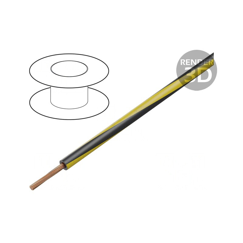 Cablu Electric 1,5mm2 PVC Negru-Galben 300V/500V | Electronic-mag.ro | Componente Electronice