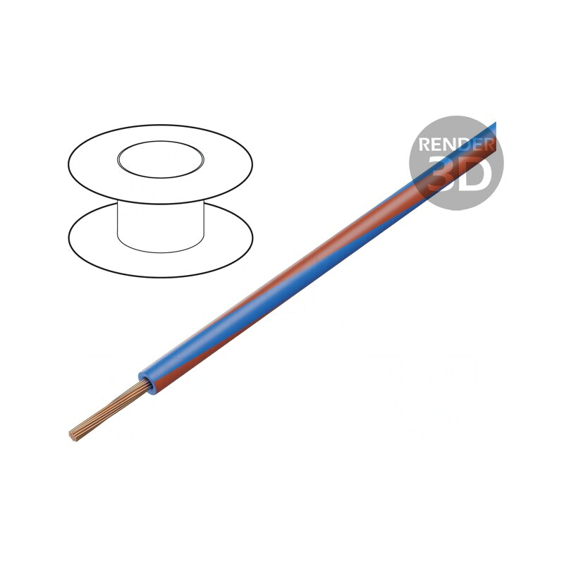 Cablu PVC Cu 1.5mm2 Albastru-Roșu 300V/500V | Electronic-mag.ro | Componente Electronice