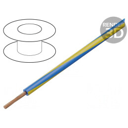 Cablu Electric 1.5mm2 PVC Albastru-Galben 100m | Electronic-mag.ro | Componente Electronice