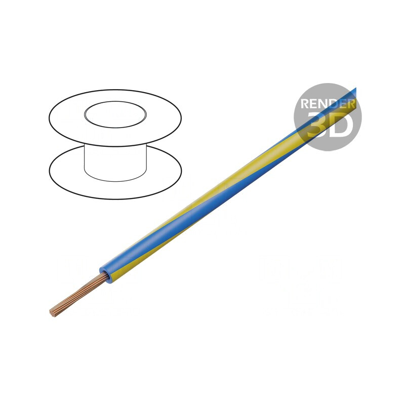 Cablu Electric 1.5mm2 PVC Albastru-Galben 100m | Electronic-mag.ro | Componente Electronice