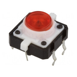 Microîntrerupător TACT cu LED 0,05A/12VDC