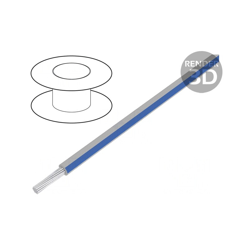 Cablu Cu 16AWG PVC Alb-Albastru 600V | Electronic-mag.ro | Componente Electronice