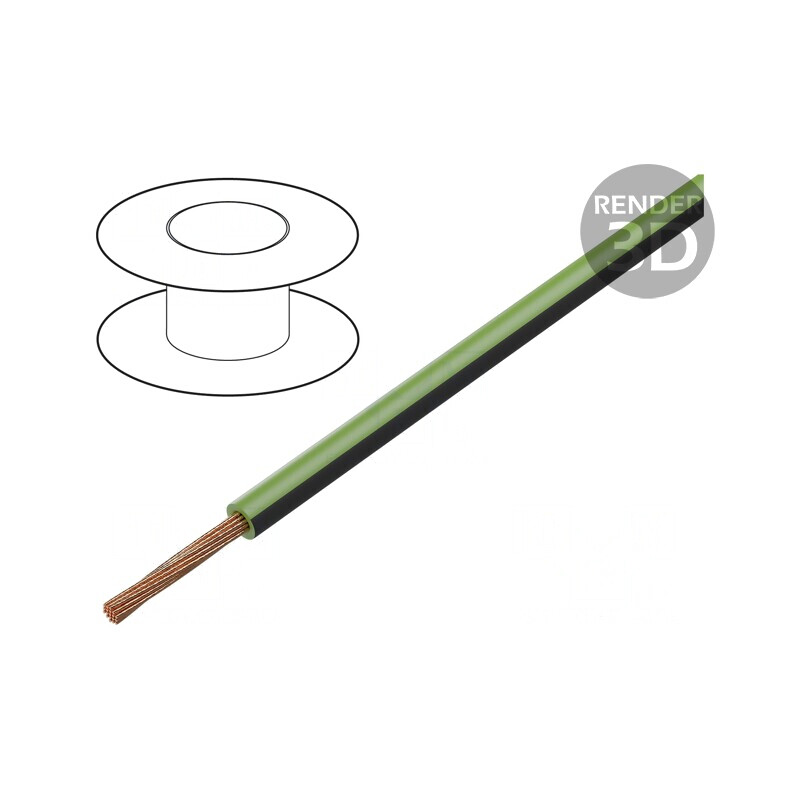 Cablu Electric FLRY-B 0.35mm² Verde-Negru | Electronic-mag.ro | Componente Electronice