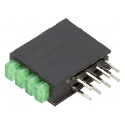 LED Verde Difuz 4 Diode 2mA 100°