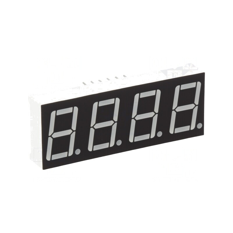 Afișaj LED 7 Segmente 14.2mm 4 Cifre Galben-Verde | Electronic-mag.ro | Componente Electronice