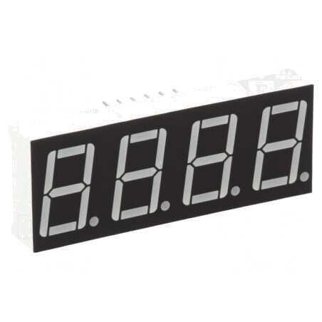 Afișaj LED 7 Segmente 14.2mm 4 Cifre Galben-Verde | Electronic-mag.ro | Componente Electronice