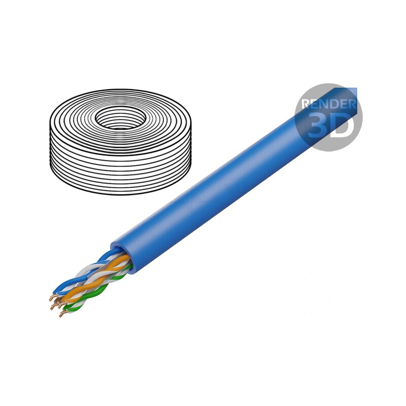 Cablu U/UTP Cat6a 50m Albastru LSZH | Electronic-mag.ro | Componente Electronice