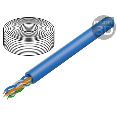 Cablu U/UTP Cat6a 50m Albastru LSZH | Electronic-mag.ro | Componente Electronice