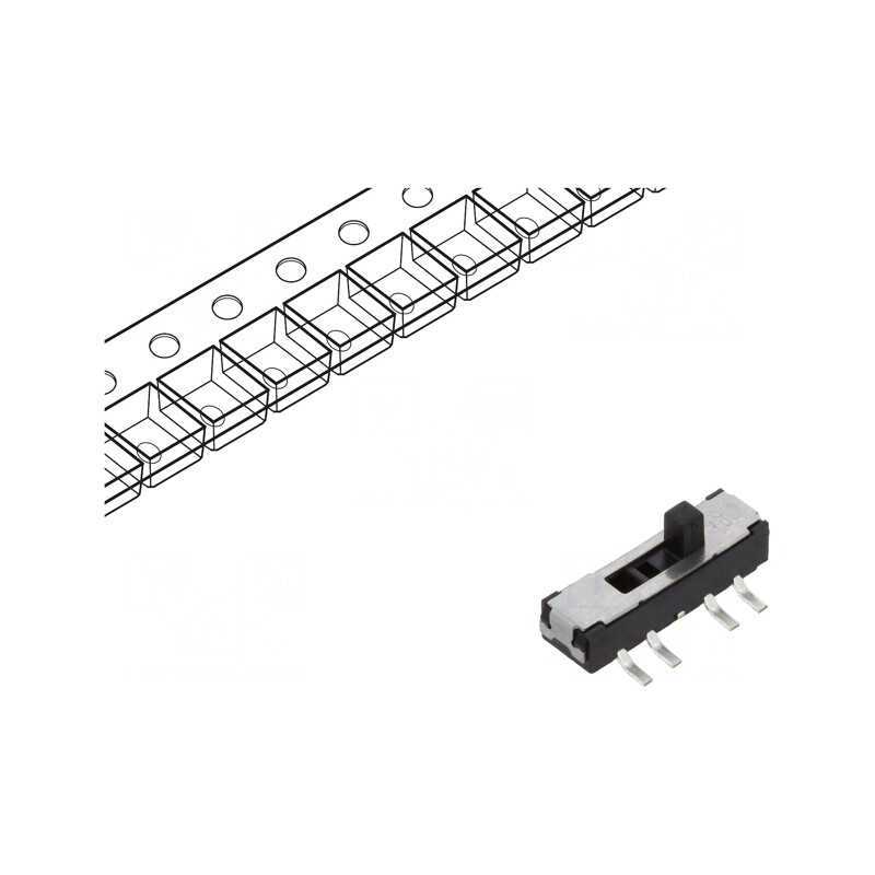Comutator Glisant 3 Pozitii DP3T SMT 0.3A 6VDC | Electronic-mag.ro | Componente Electronice