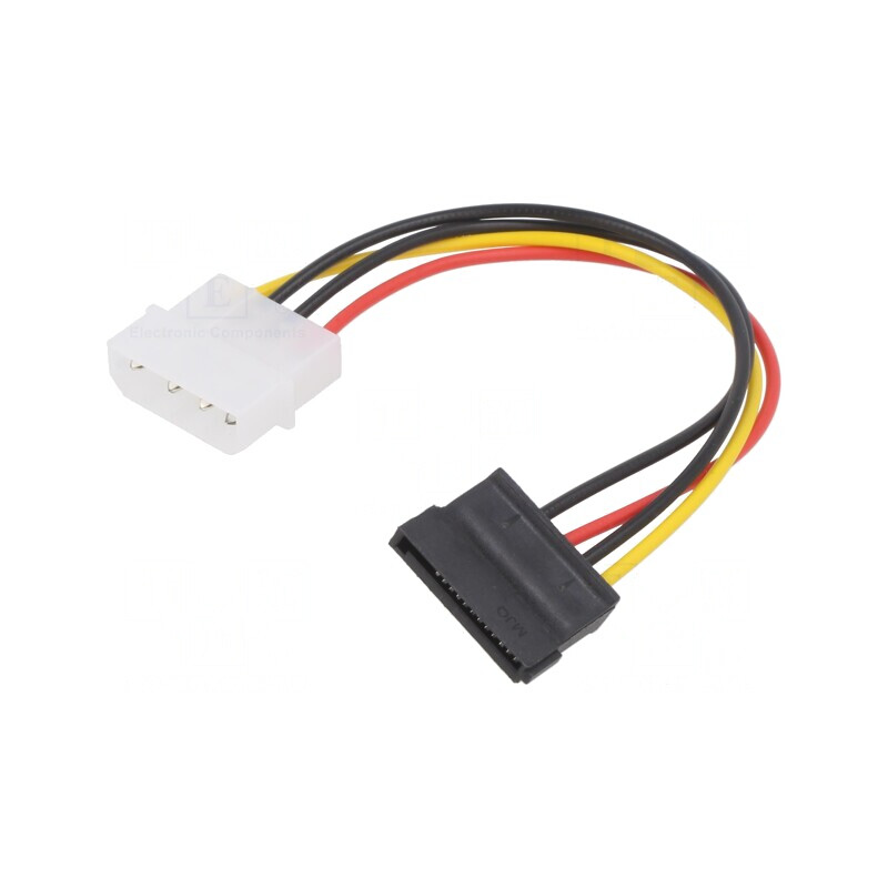 Cablu de alimentare SATA Molex la SATA 15pin 0,18m | Electronic-mag.ro | Componente Electronice
